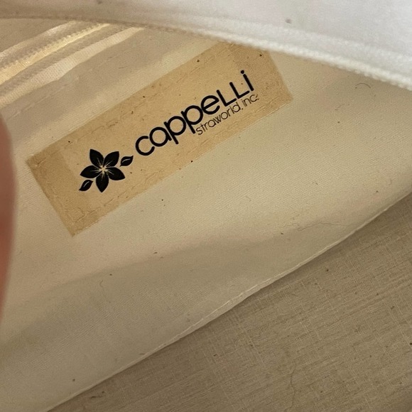 Cappelli Cream Circle Handle Boho Indie Straw Paper Bag - Picture 4 of 6